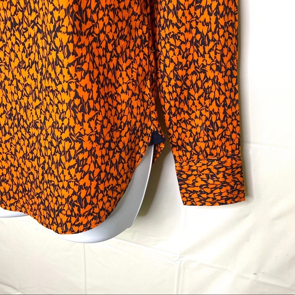 NWT J. Crew Tunic Shirt Top - XS Orange‎ Long Sleeve Blouse